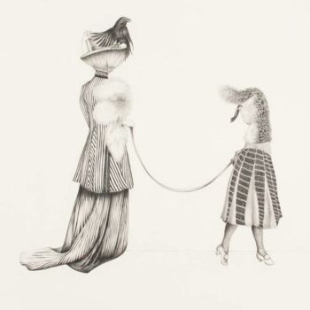 Рисунок под названием "Fox-Trot" - Sabine Delahaut, Подлинное произведение искусства