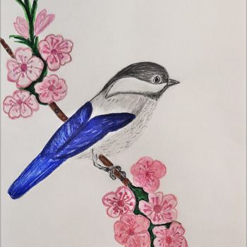 Drawing titled "Spring" by Sabine Branne, Original Artwork, Watercolor