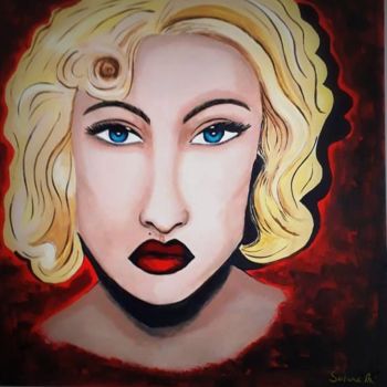 Schilderij getiteld "rouge amour" door Sabine M, Origineel Kunstwerk, Acryl