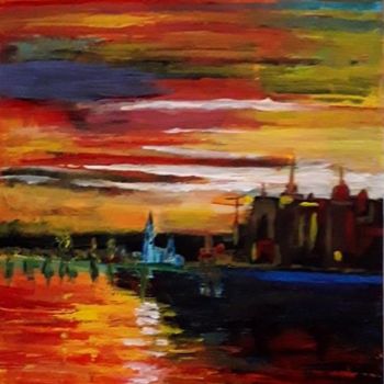 Painting titled "color sea" by Sabine M, Original Artwork, Acrylic