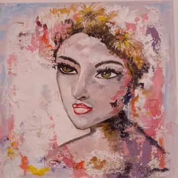 Pintura titulada "rosalie portrait" por Sabine M, Obra de arte original, Acrílico