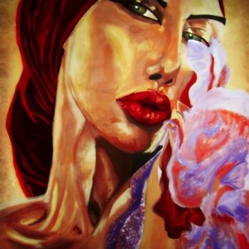 Painting titled "Time_for_romance" by Julia Maurer, Original Artwork, Oil