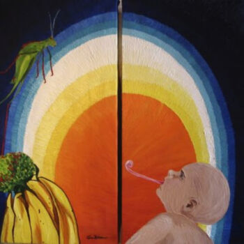 Pittura intitolato "L insectivore du no…" da Sabra Artiste, Opera d'arte originale, Olio