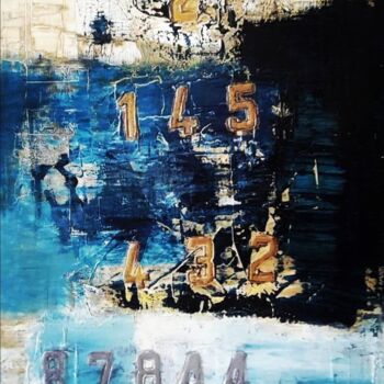Painting titled "Ocean" by Sabrina Bueno, Original Artwork, Acrylic Mounted on Wood Stretcher frame