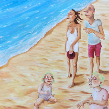 Painting titled "La dernière plage" by Sabrina Elarbi, Original Artwork, Acrylic