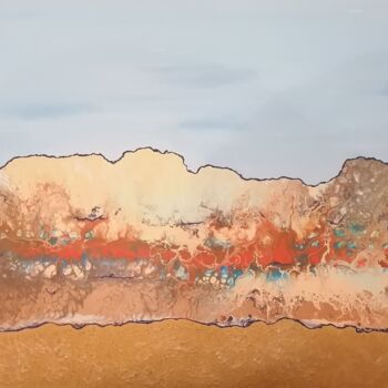 Painting titled "Desert" by Sabrina Galijas-Reginali, Original Artwork, Acrylic Mounted on Wood Stretcher frame