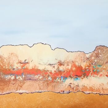Malarstwo zatytułowany „Desert” autorstwa Sabrina Galijas-Reginali, Oryginalna praca, Akryl Zamontowany na Drewniana rama no…