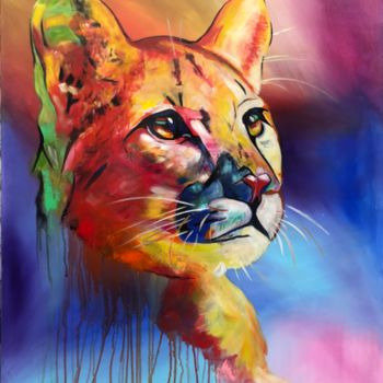 Pintura intitulada "cougar" por Sabrina Seck, Obras de arte originais, Acrílico