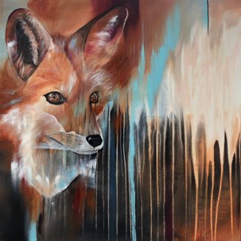 Painting titled "the fox" by Sabrina Seck, Original Artwork, Acrylic