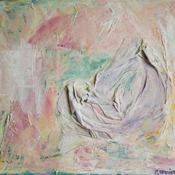 Painting titled "Naissance" by Sabrina Verrier, Original Artwork, Acrylic