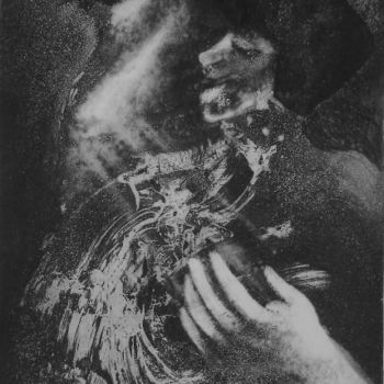 Druckgrafik mit dem Titel "les rêves lancinants" von Nadja Sacco, Original-Kunstwerk, Radierung