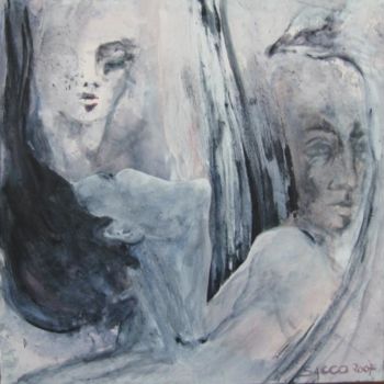 Peinture intitulée "ailleurs" par Nadja Sacco, Œuvre d'art originale