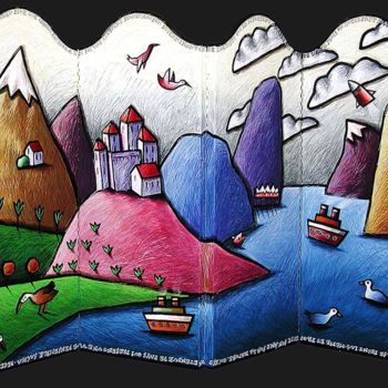 「Paravant paysage」というタイトルの絵画 Sacha Schwarzによって, オリジナルのアートワーク, アクリル