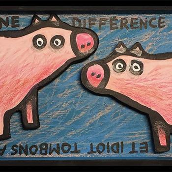 Peinture intitulée "Couple de cochons" par Sacha Schwarz, Œuvre d'art originale, Acrylique