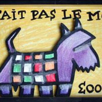 Painting titled "CHIEN-COULEURES-SAC…" by Sacha Schwarz, Original Artwork