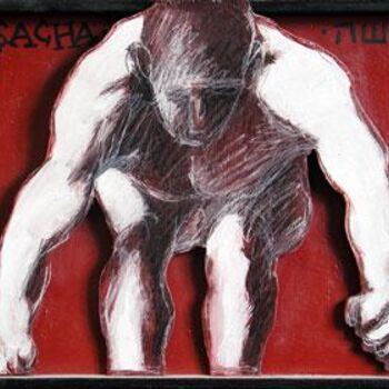 Peinture intitulée "Homme" par Sacha Schwarz, Œuvre d'art originale