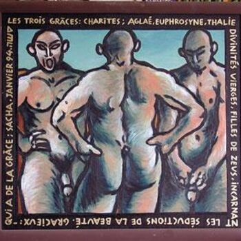 Schilderij getiteld "Graces" door Sacha Schwarz, Origineel Kunstwerk