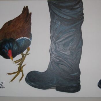 Painting titled "Poule d'Ô" by Sacha Sekeur, Original Artwork