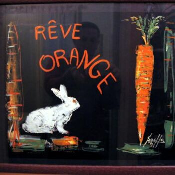 Painting titled "Rêve orange" by Sacha Sekeur, Original Artwork