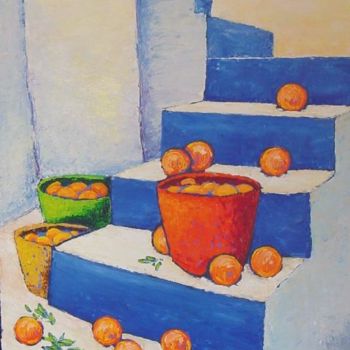 Malerei mit dem Titel ""La récolte d'orang…" von Sacha, Original-Kunstwerk
