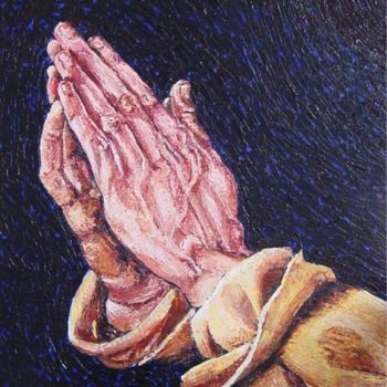 Peinture intitulée ""La prière"" par Sacha, Œuvre d'art originale