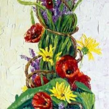 Malerei mit dem Titel ""Le bouquet éphémèr…" von Sacha, Original-Kunstwerk