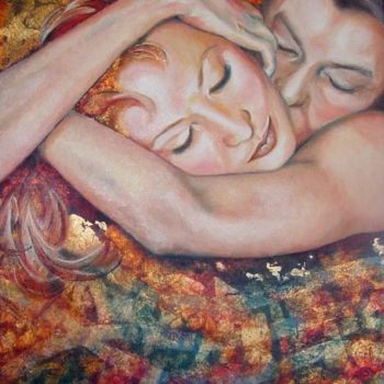 Pittura intitolato ""Le baiser"" da Sacha, Opera d'arte originale