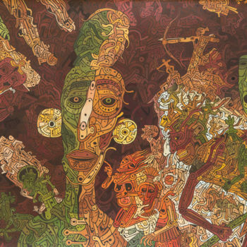 Peinture intitulée "While They Were Sho…" par David Sahakyants, Œuvre d'art originale, Gouache