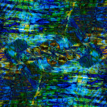 Digitale Kunst mit dem Titel "Blue vibration" von Sadinoel, Original-Kunstwerk, Digitale Malerei