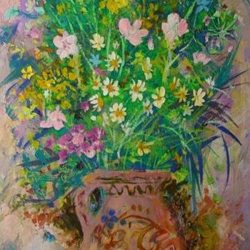 Картина под названием "полевые цветы" - Виталий Мухаровский, Подлинное произведение искусства