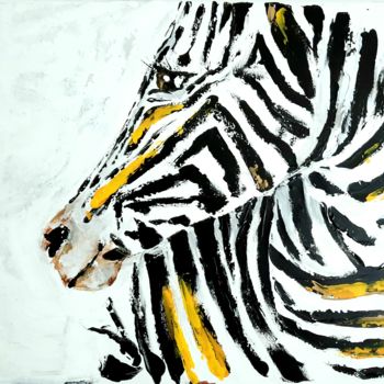 Malerei mit dem Titel "Zebre" von Saf'Art, Original-Kunstwerk, Acryl