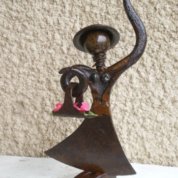 Скульптура под названием "La villageoise" - Jean Marc, Подлинное произведение искусства, Металлы