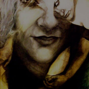 Drawing titled "Safir Portrait 2" by Safir & Rifas, Original Artwork, Charcoal