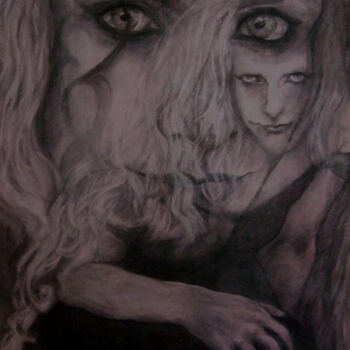 Рисунок под названием "Safir Portrait" - Safir & Rifas, Подлинное произведение искусства, Древесный уголь