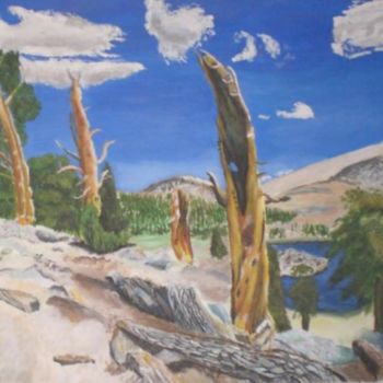 Painting titled "les troncs d'arbres" by Gilles Sagot, Original Artwork