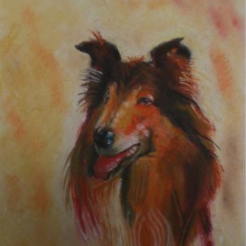 Painting titled "chien" by Gilles Sagot, Original Artwork