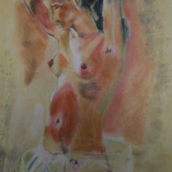 Pintura intitulada "jeune fille à sa co…" por Gilles Sagot, Obras de arte originais