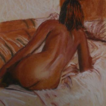 Pintura intitulada "femme accoudée" por Gilles Sagot, Obras de arte originais