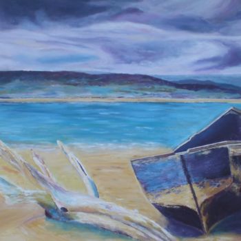 绘画 标题为“Barque sur la plage” 由Gilles Sagot, 原创艺术品