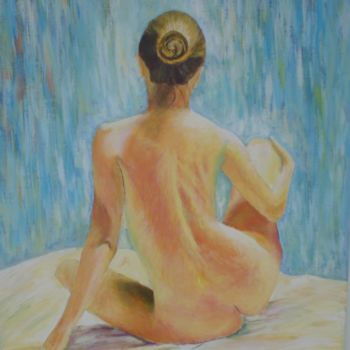 Painting titled "dos feminin" by Gilles Sagot, Original Artwork