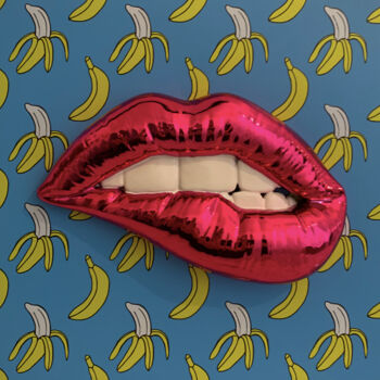 "Banana mmmh..." başlıklı Heykel Sagrasse tarafından, Orijinal sanat, Akrilik Alüminyum üzerine monte edilmiş
