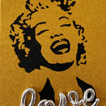 Painting titled "Marilyn" by Sagrasse, Original Artwork, Spray paint Mounted on Wood Stretcher frame
