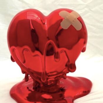 Sculpture intitulée "Take my heart" par Sagrasse, Œuvre d'art originale, Résine