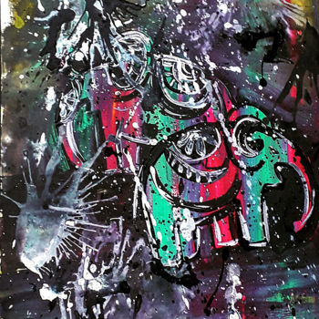 Pittura intitolato "Festival of Color" da Sahani Madihage, Opera d'arte originale, Acrilico Montato su Telaio per barella in…