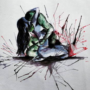 Pittura intitolato "The Strongest Bind" da Sahani Madihage, Opera d'arte originale, Acrilico Montato su Telaio per barella i…