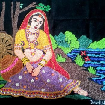 Коллажи под названием "Woman on the Rivers…" - Deeksha Arya, Подлинное произведение искусства