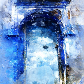 Malarstwo zatytułowany „porte des reves” autorstwa Said Etebbai, Oryginalna praca, Akryl Zamontowany na Drewniana rama noszy