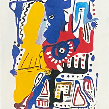 绘画 标题为“"La dame blonde"” 由Said Ouarzaz, 原创艺术品, 丙烯 安装在纸板上