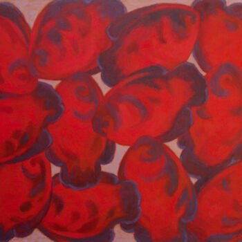 Peinture intitulée "Red fishes" par Said Shamirbaev, Œuvre d'art originale, Huile