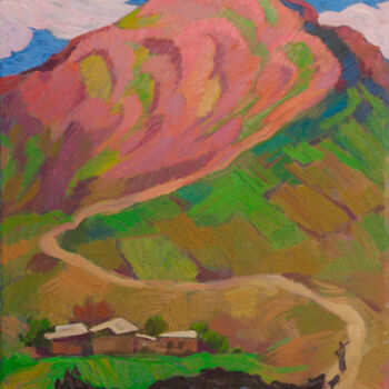 Peinture intitulée "Moution Sunset" par Said Shamirbaev, Œuvre d'art originale, Huile
